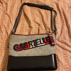 Chanel Gabrielle Logo Hobo Quilted Felt and Calfskin Medium